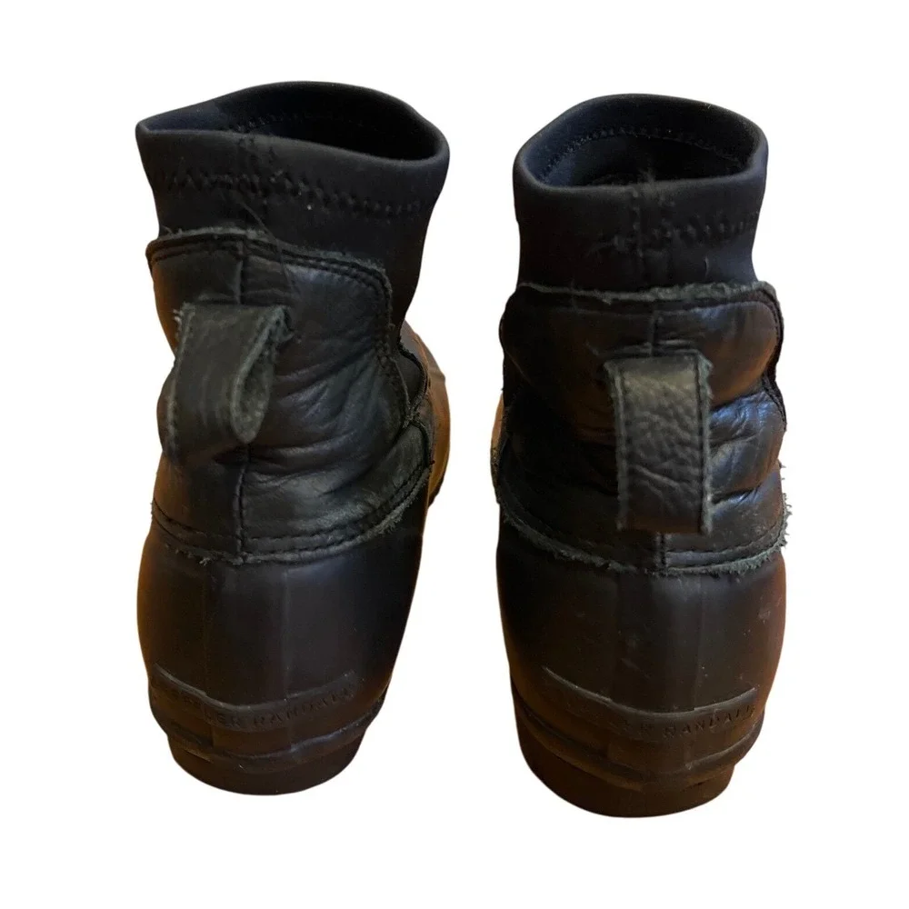 Loeffler Randall Hatley Duck Boot Black Leather‎ Size 8 GUC